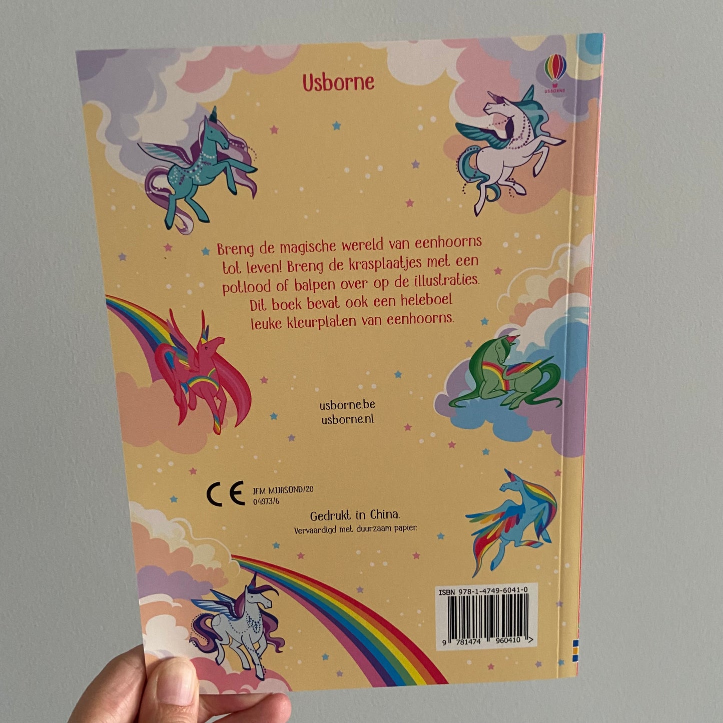 Usborne krasplaatjesboek eenhoorn