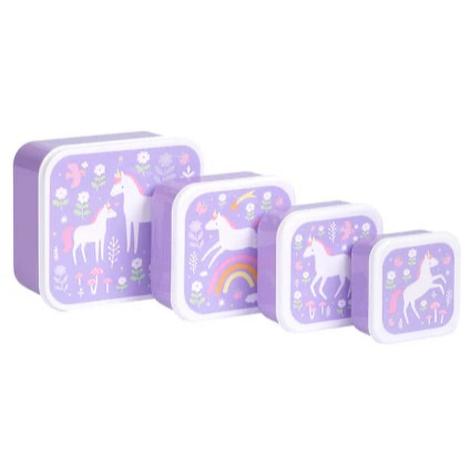 A Little Lovely Company Lunch en Snackbox Set Unicorns