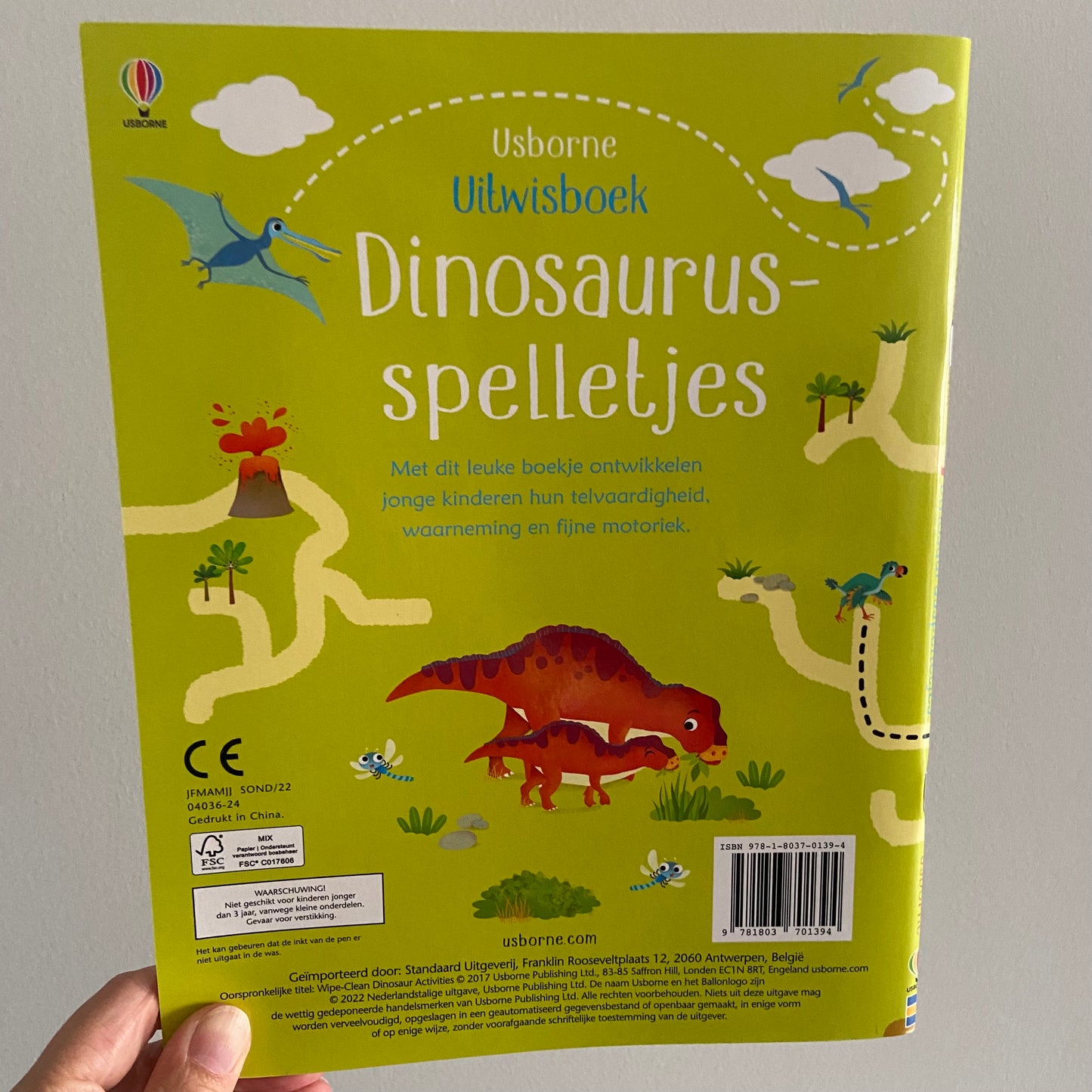 Usborne uitwisboek dinosaurusspelletjes