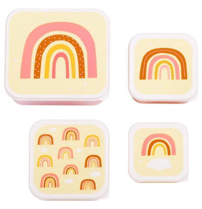 A Little Lovely Company Lunch en Snackbox Set regenboog