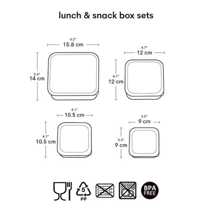 A Little Lovely Company Lunch en Snackbox Set Hartjes