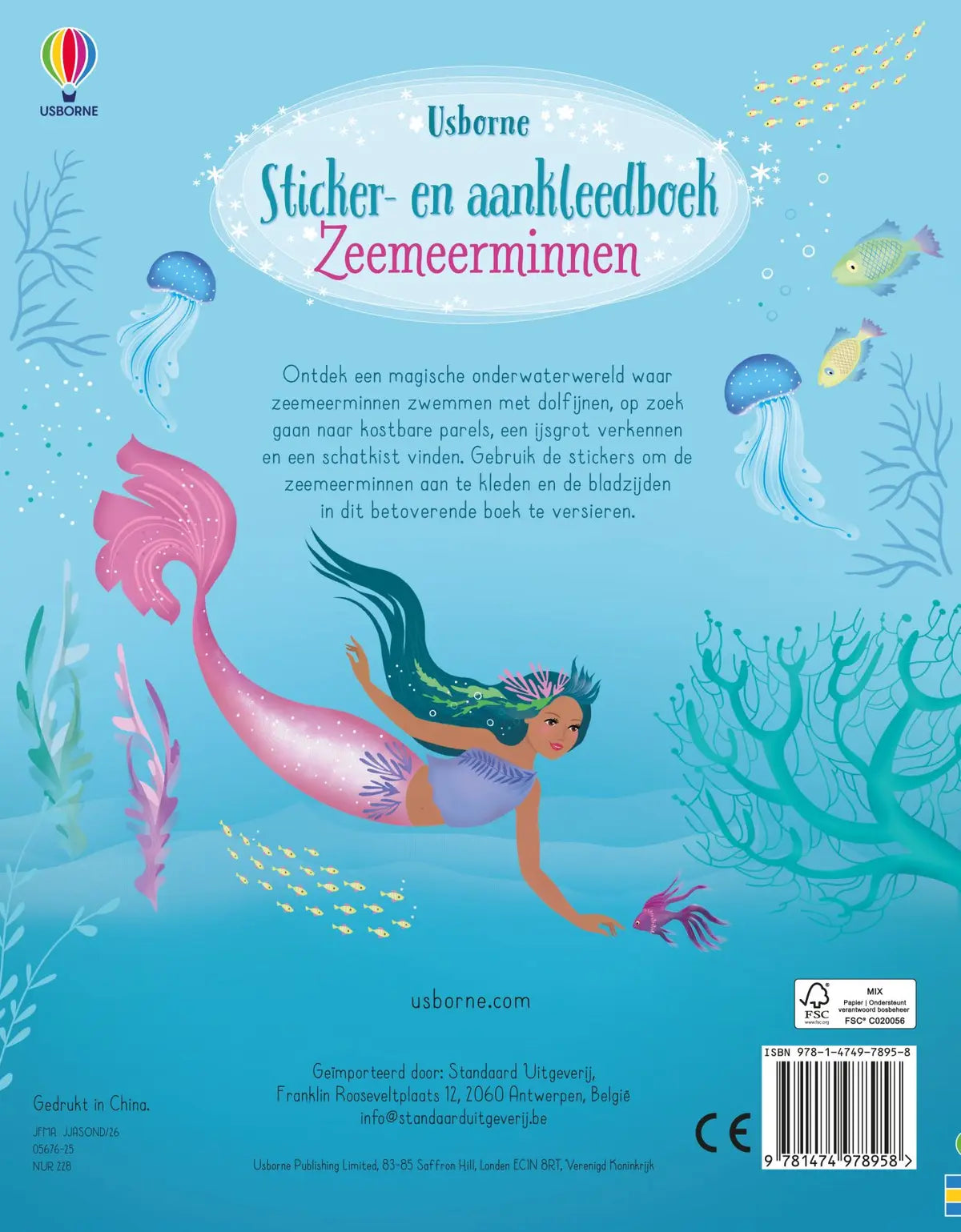 Usborn sticker en aankleedboek zeemeerminnen