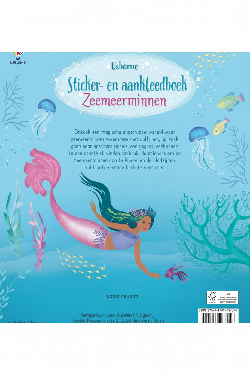 Usborn sticker en aankleedboek zeemeerminnen