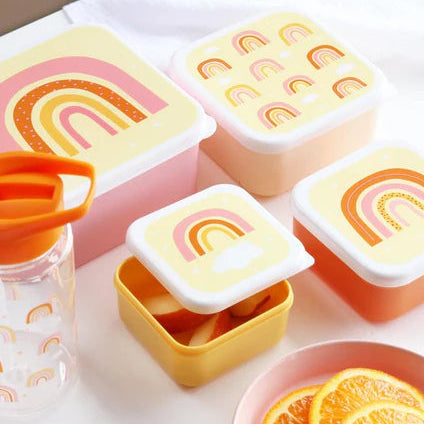 A Little Lovely Company Lunch en Snackbox Set Regenboog