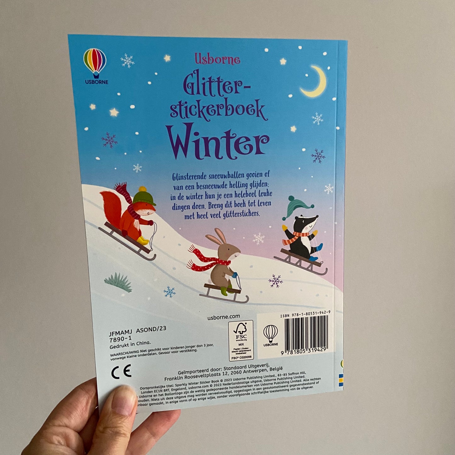 Usborne glitter stickerboek winter