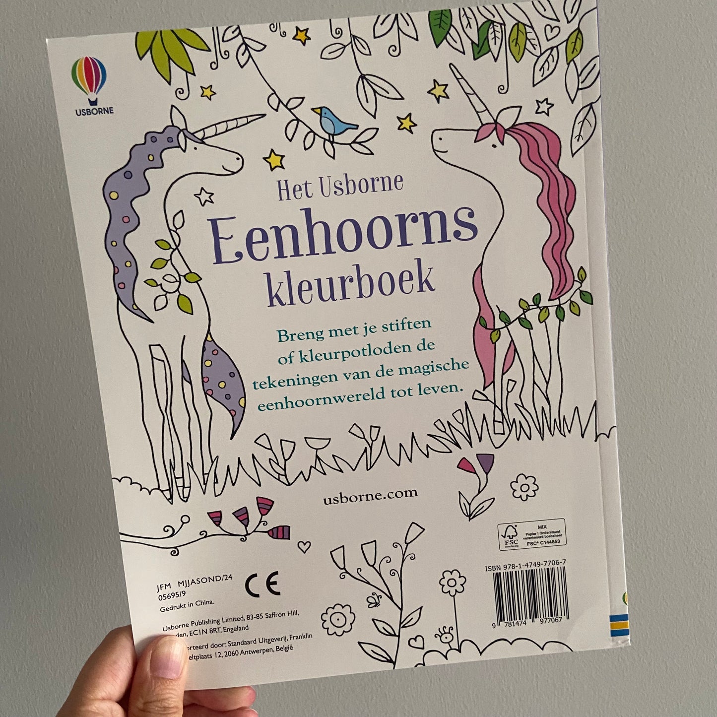 Usborne eenhoorns kleurboek