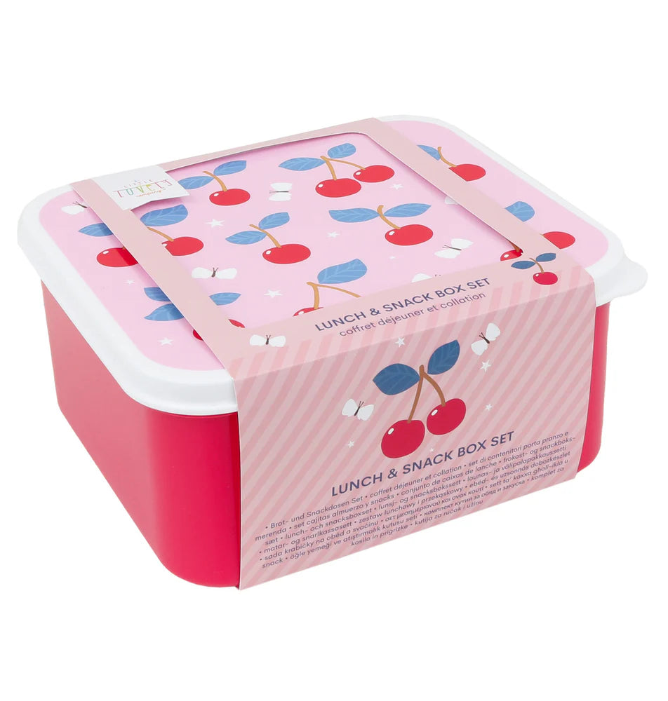 A Little Lovely Company Lunch en Snackbox Set Kersen