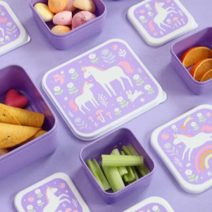 A Little Lovely Company Lunch en Snackbox Set Unicorns