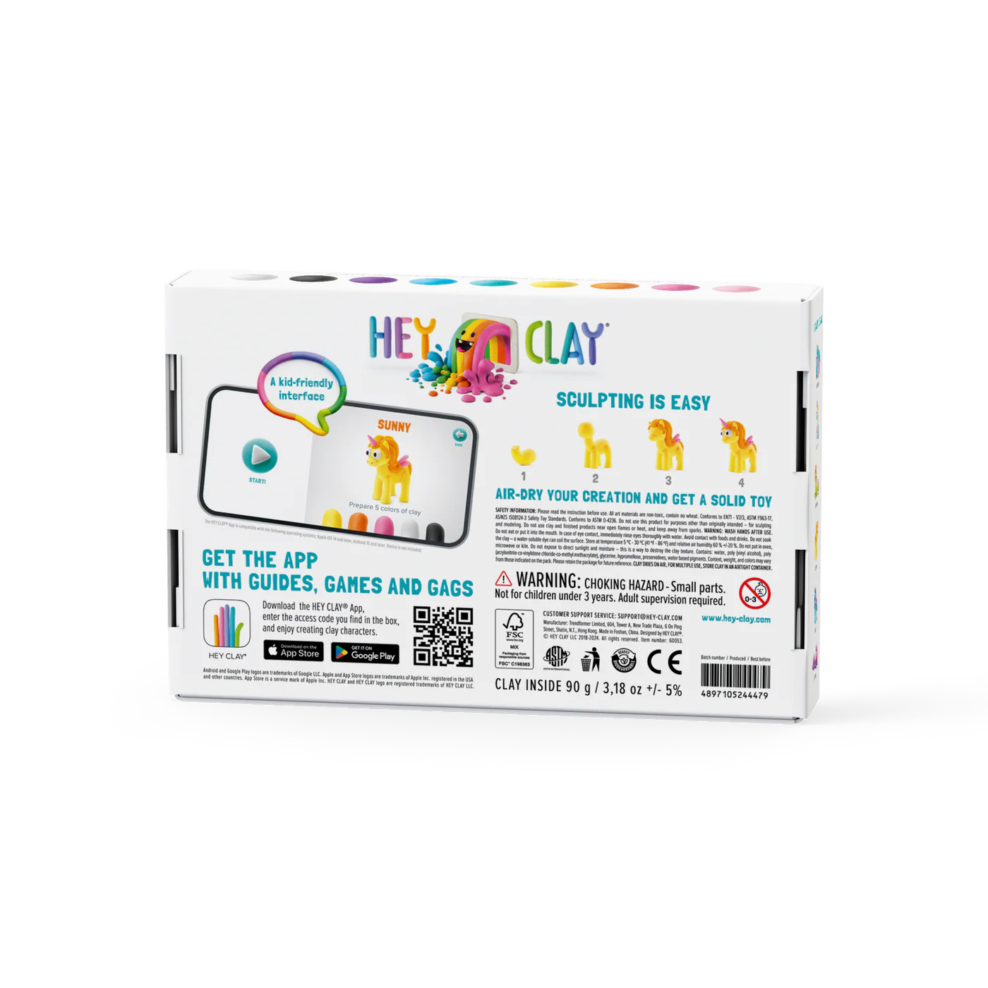Hey Clay Rainbow Unicorn 6 cans