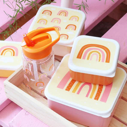 A Little Lovely Company Lunch en Snackbox Set Regenboog