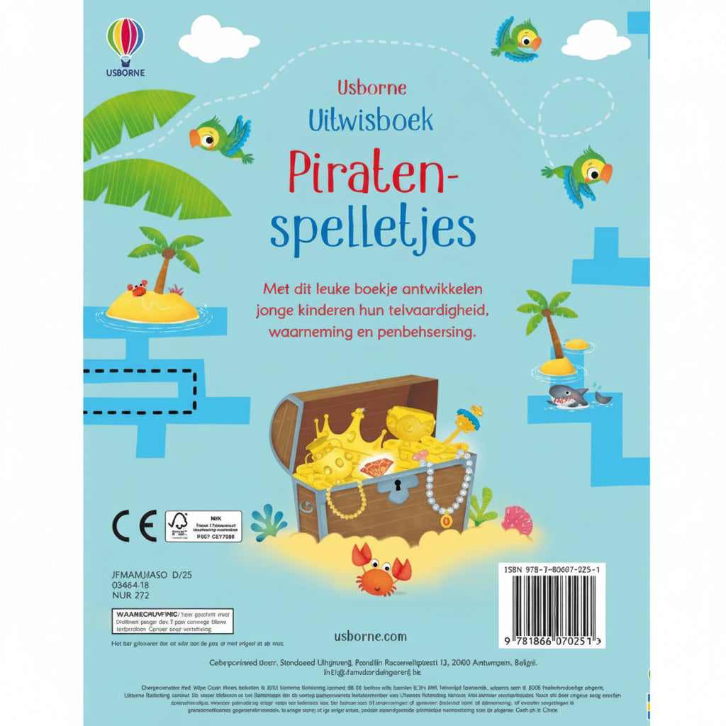 Usborne uitwisboek piratenspelletjes