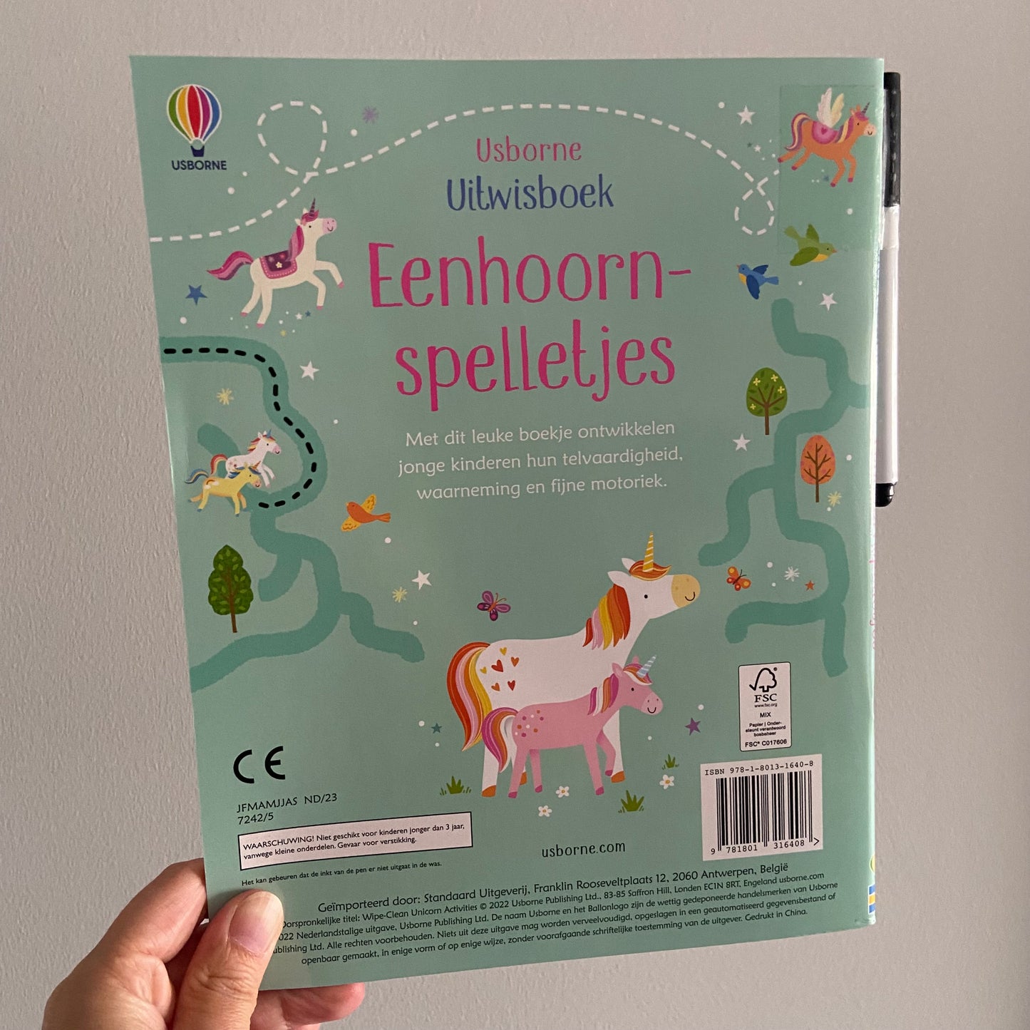 Usborne uitwisboek eenhoornspelletjes