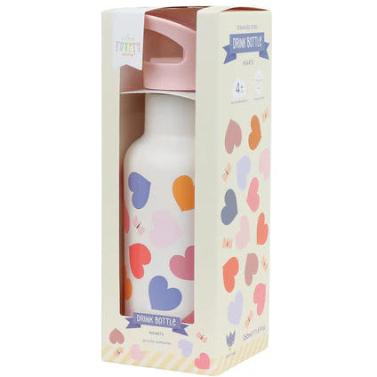 A Little Lovely Company RVS Drinkfles Hartjes