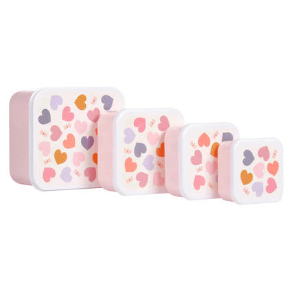 A Little Lovely Company Lunch en Snackbox Set Hartjes