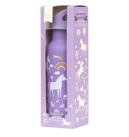 A Little Lovely Company XL RVS Drinkfles Unicorns