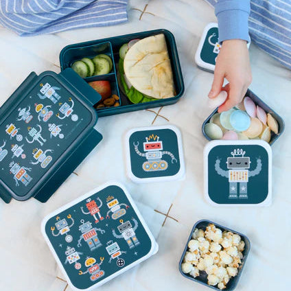 A Little Lovely Company Lunch en Snackbox Set Robots