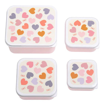A Little Lovely Company Lunch en Snackbox Set Hartjes