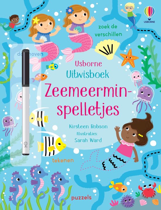 Usborne uitwisboek zeemeerminspelletjes