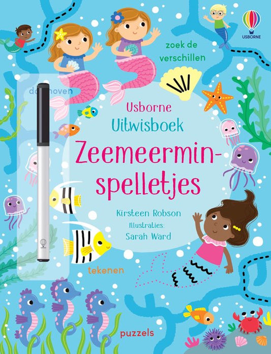 Usborne uitwisboek zeemeerminspelletjes