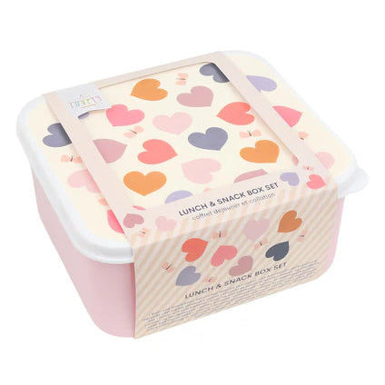 A Little Lovely Company Lunch en Snackbox Set Hartjes