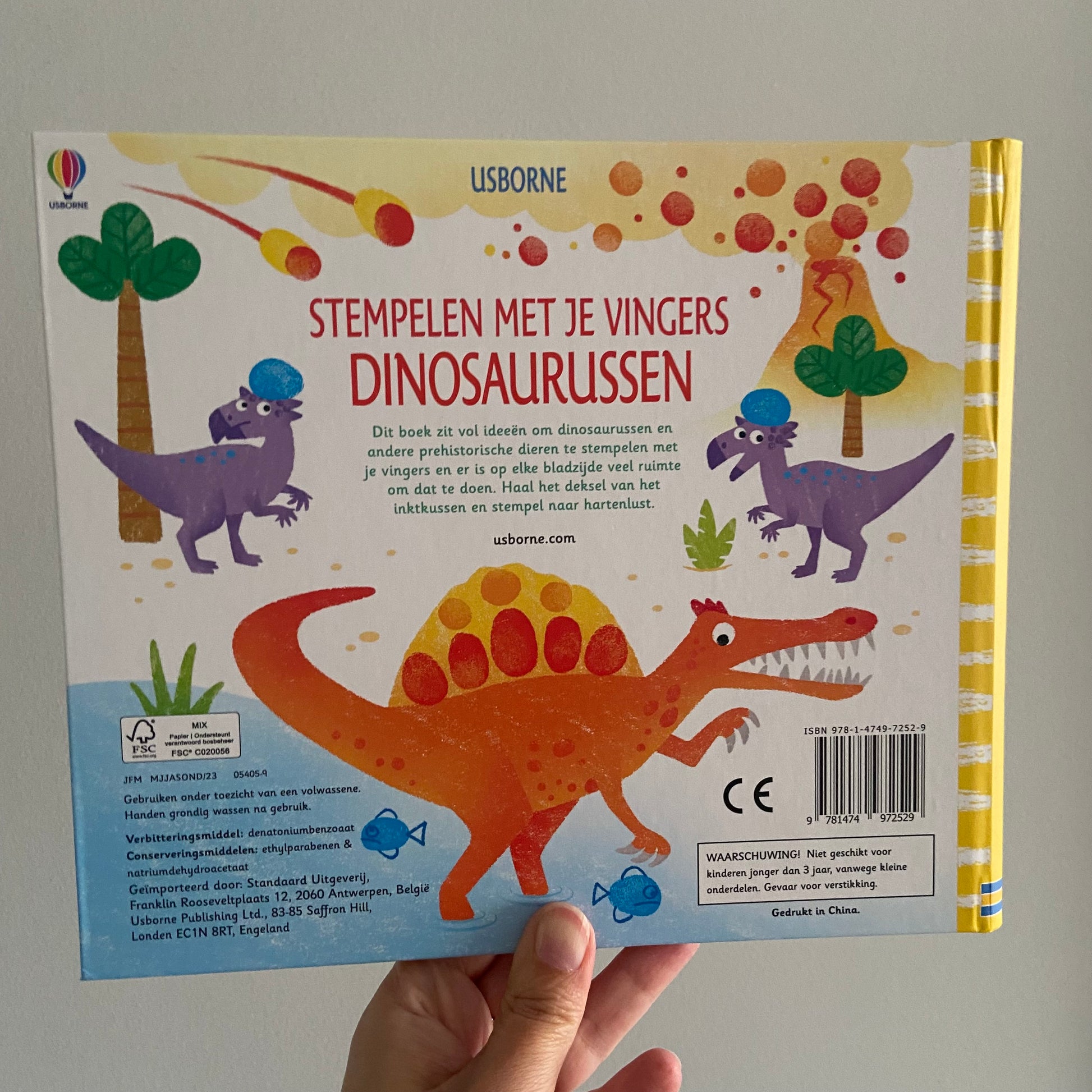 Stempelen met je vingers - dinosaurussen