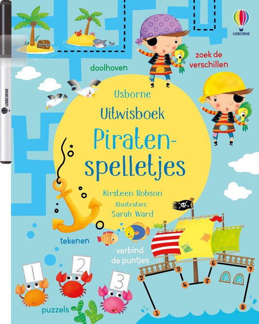 Usborne uitwisboek piratenspelletjes