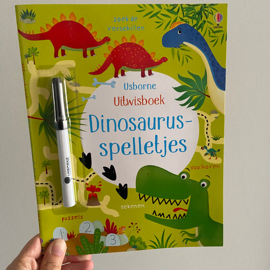 Usborne uitwisboek dinosaurusspelletjes