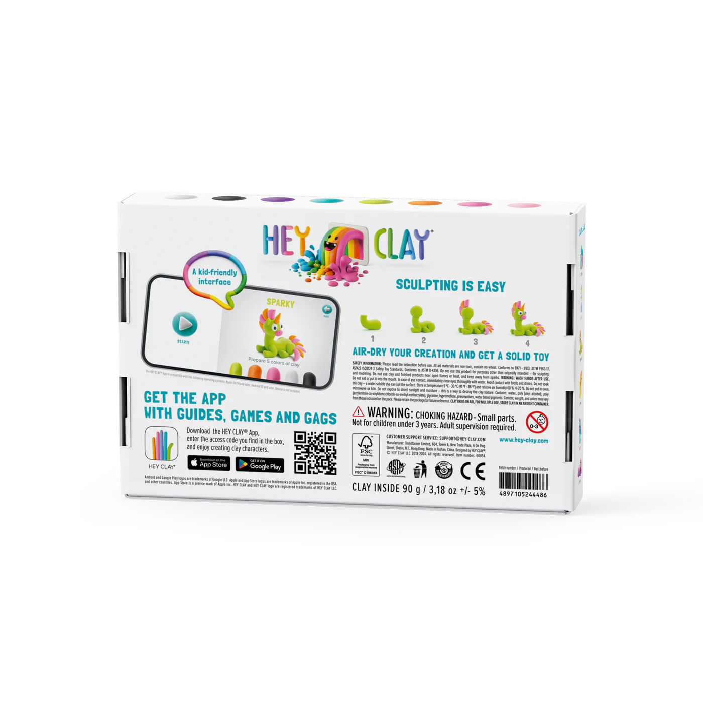 Hey Clay Rainbow Unicorn 6 cans