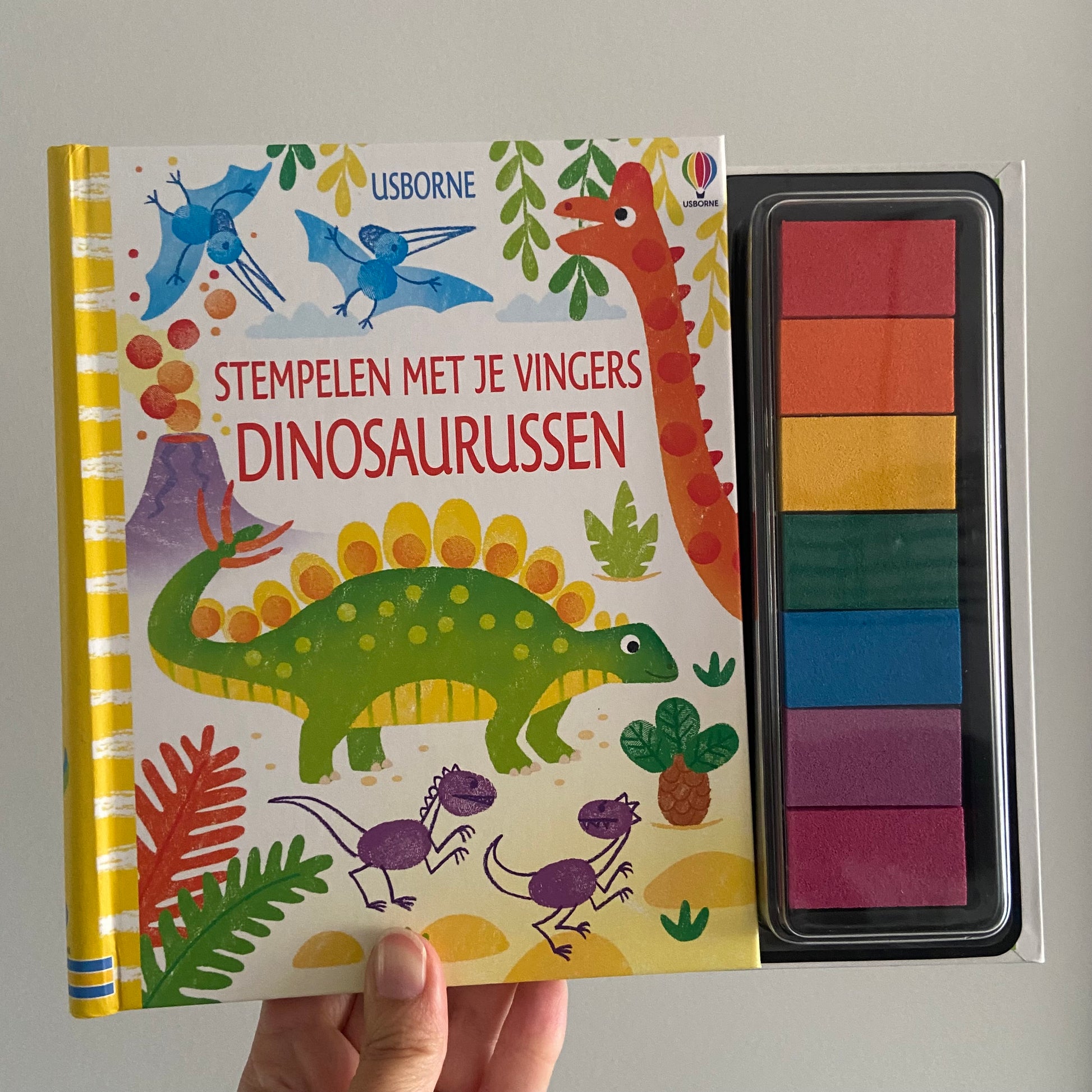 Stempelen met je vingers - dinosaurussen